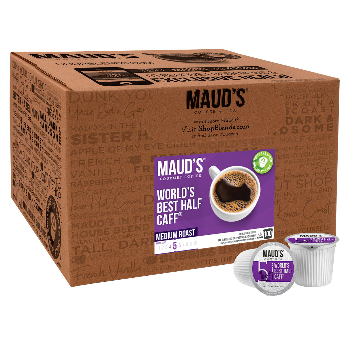Maud's Half Caff Medium Roast Coffee Pods (World's Best Half Caff)