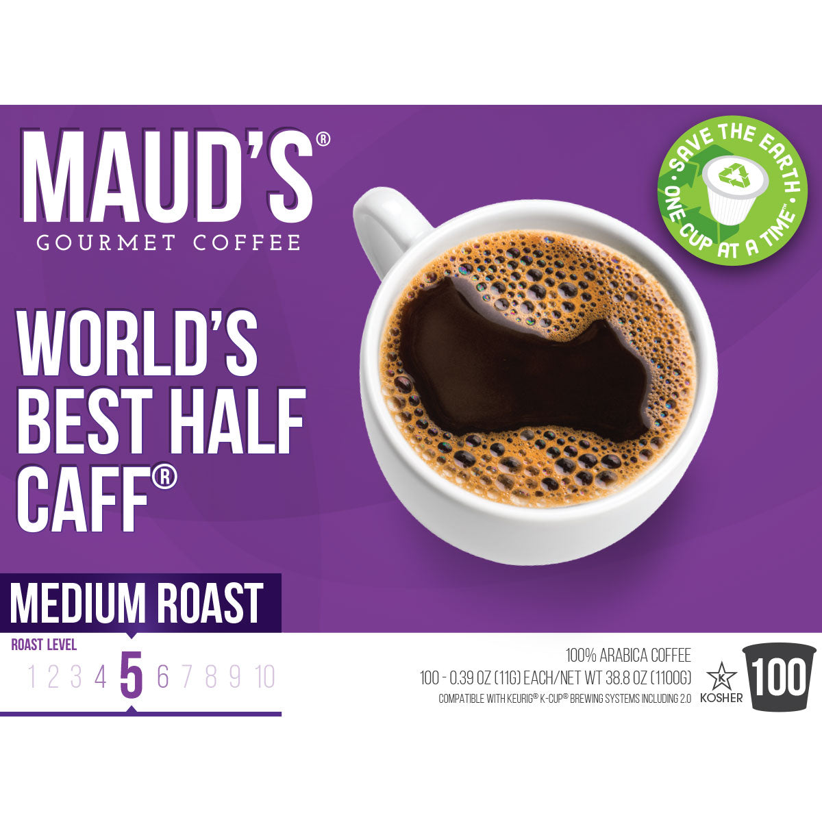 Maud's Half Caff Medium Roast Coffee Pods (World's Best Half Caff)