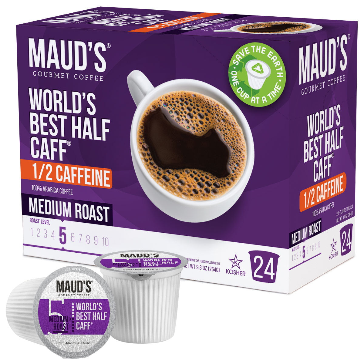 Maud's Half Caff Medium Roast Coffee Pods (World's Best Half Caff)