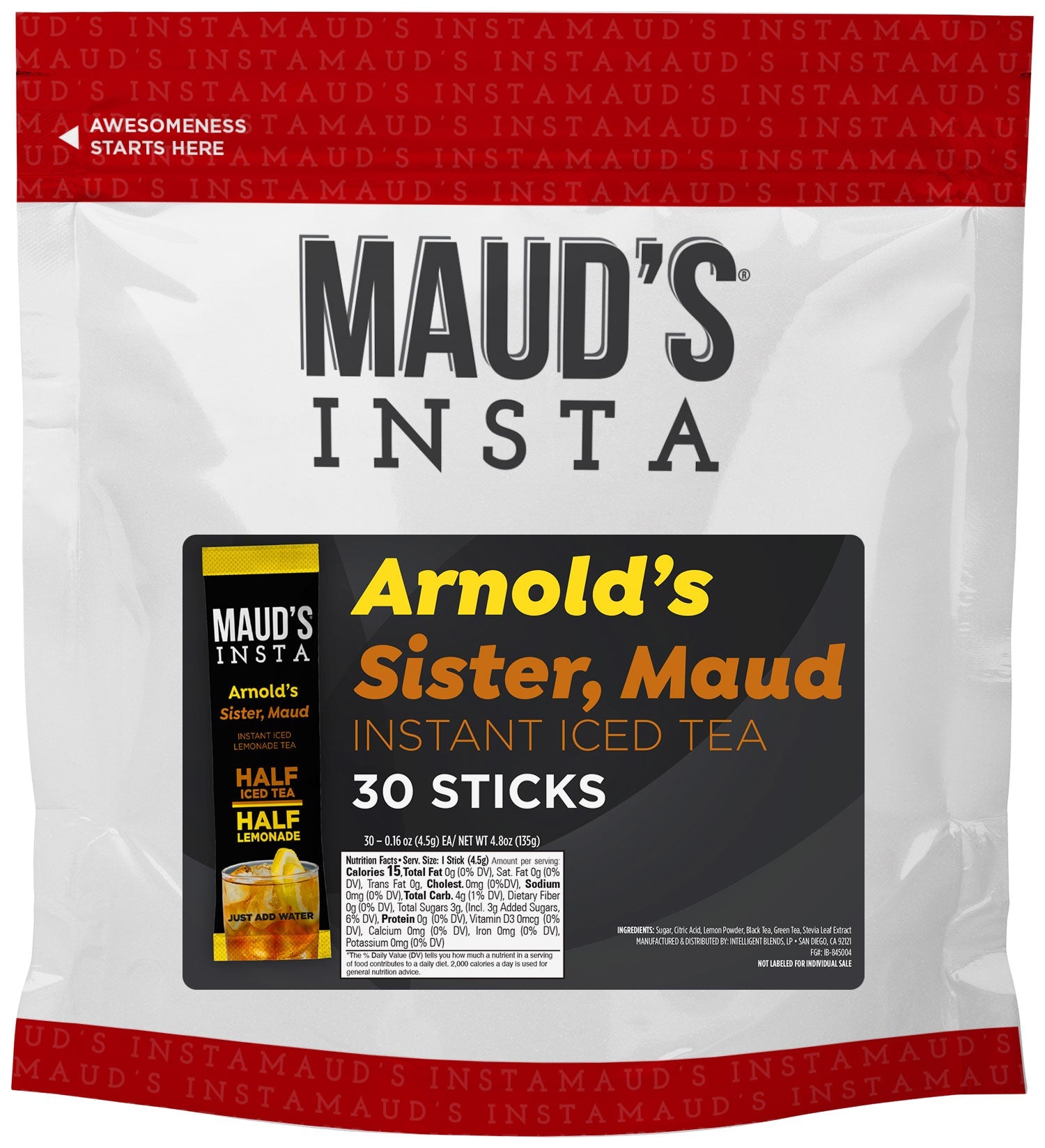 Maud's Instant Lemonade Iced Tea (Arnold's Sister, Maud) - 30ct