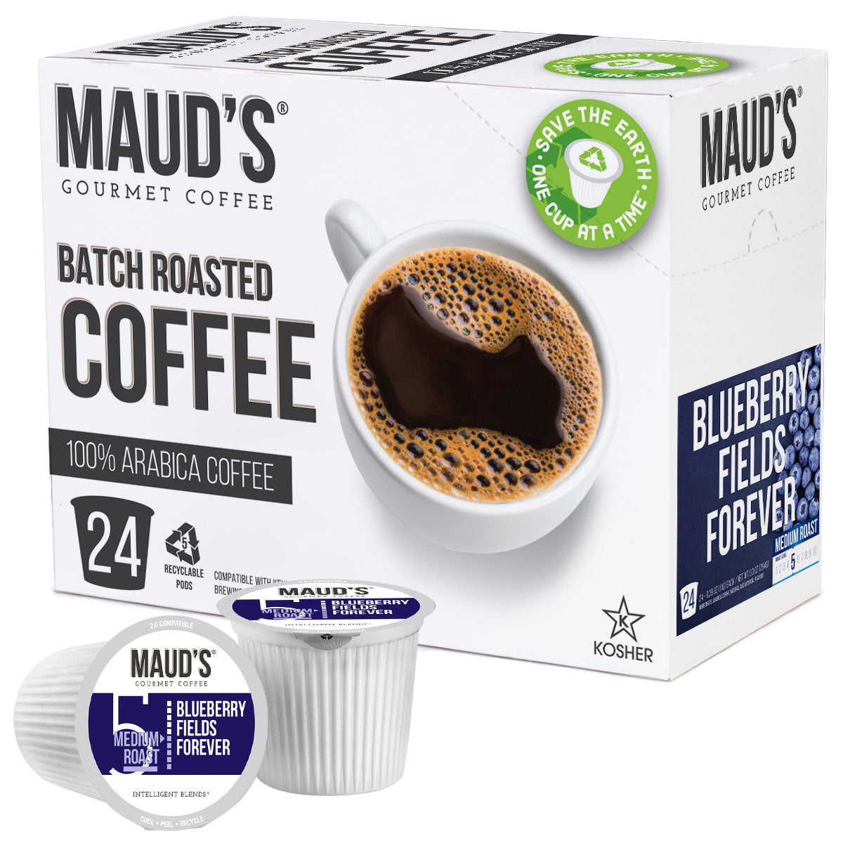Maud's Blueberry Flavored Coffee Pods (Blueberry Fields Forever)