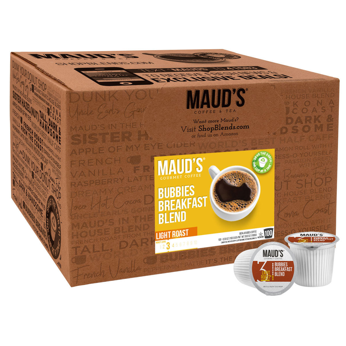 Maud's Breakfast Blend Light Roast Coffee Pods (Bubbies Breakfast Blend)