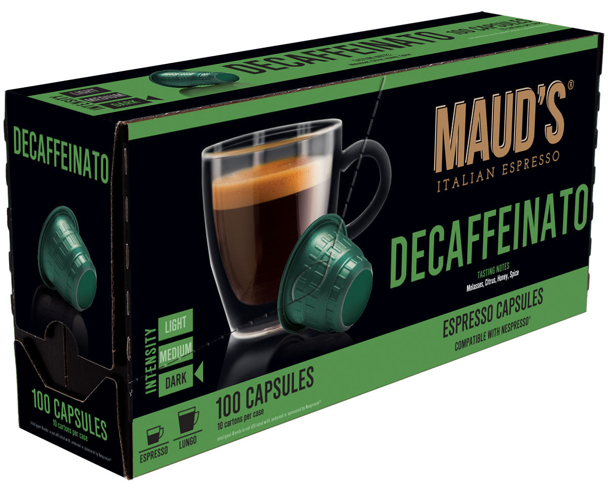 Maud's Decaffeinato Honey Decaf Dark Roast Italian Espresso Capsules