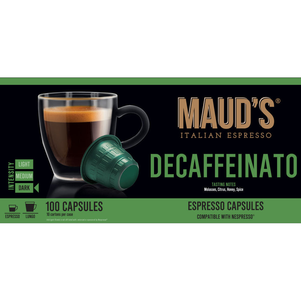 Maud's Decaffeinato Honey Decaf Dark Roast Italian Espresso Capsules