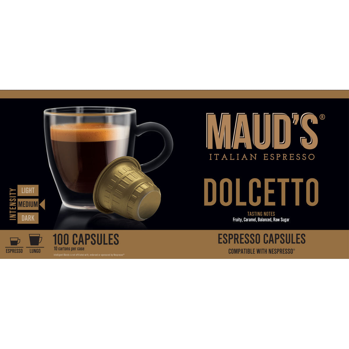 Maud's Dolcetto Italian Espresso Capsules