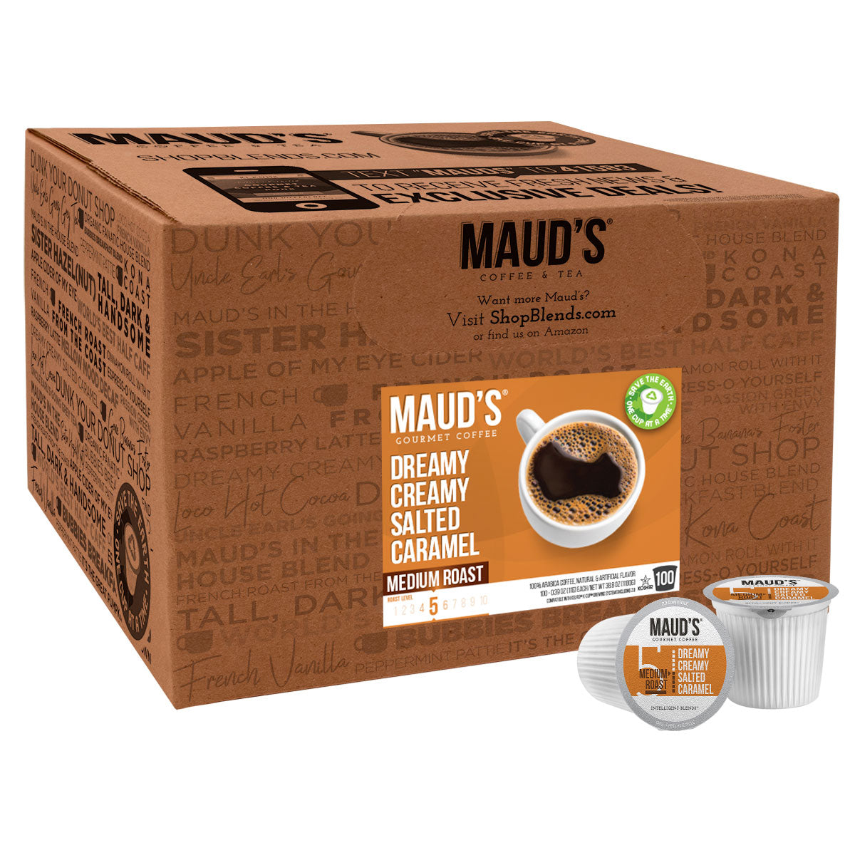 Maud's Salted Caramel Flavored Coffee Pods (Dreamy Creamy Salted Caramel)