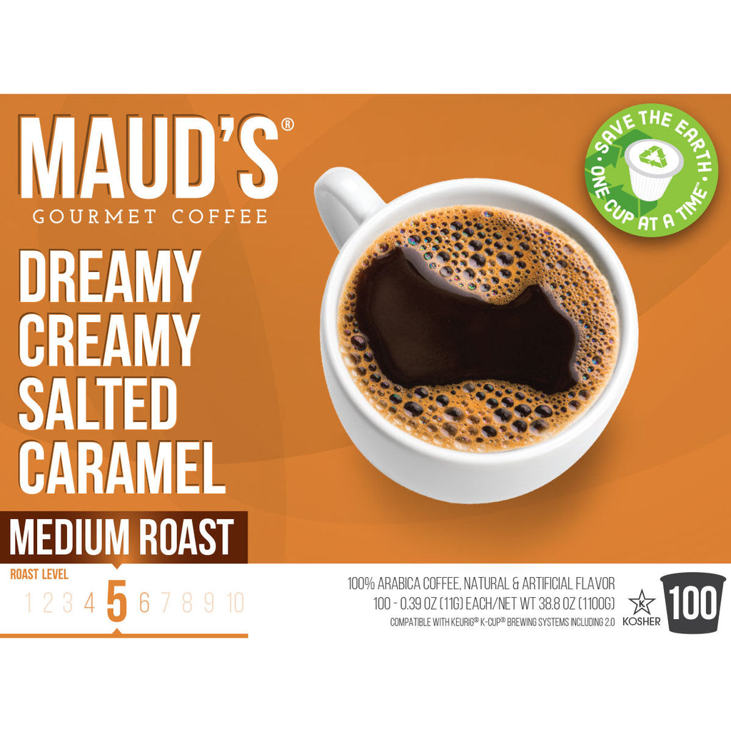 Maud's Salted Caramel Flavored Coffee Pods (Dreamy Creamy Salted Caramel)