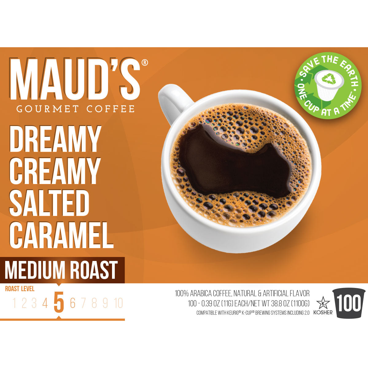 Maud's Salted Caramel Flavored Coffee Pods (Dreamy Creamy Salted Caramel)