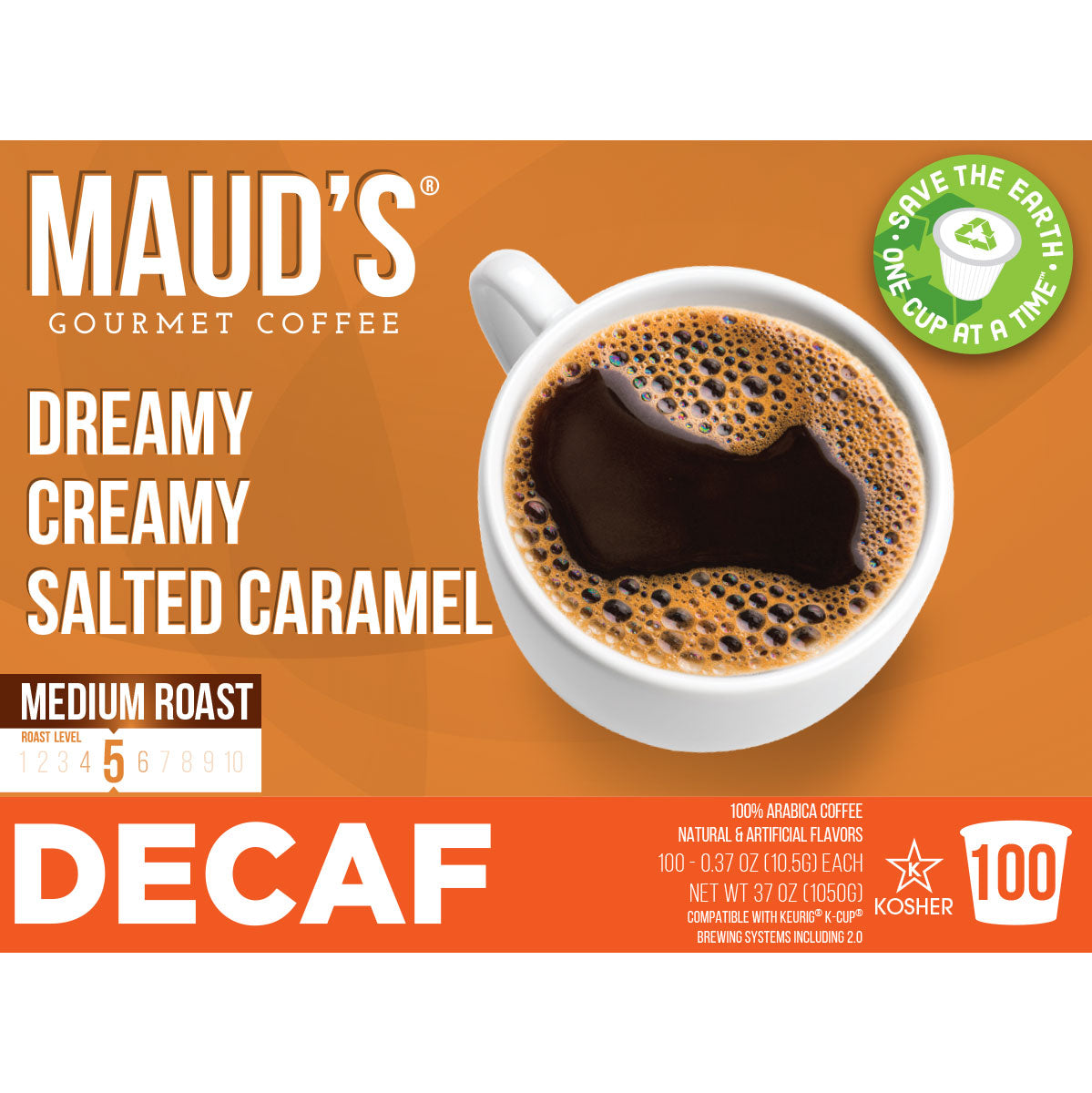 Maud's Decaf Salted Caramel Flavored Coffee Pods (Dreamy Creamy Salted Caramel)