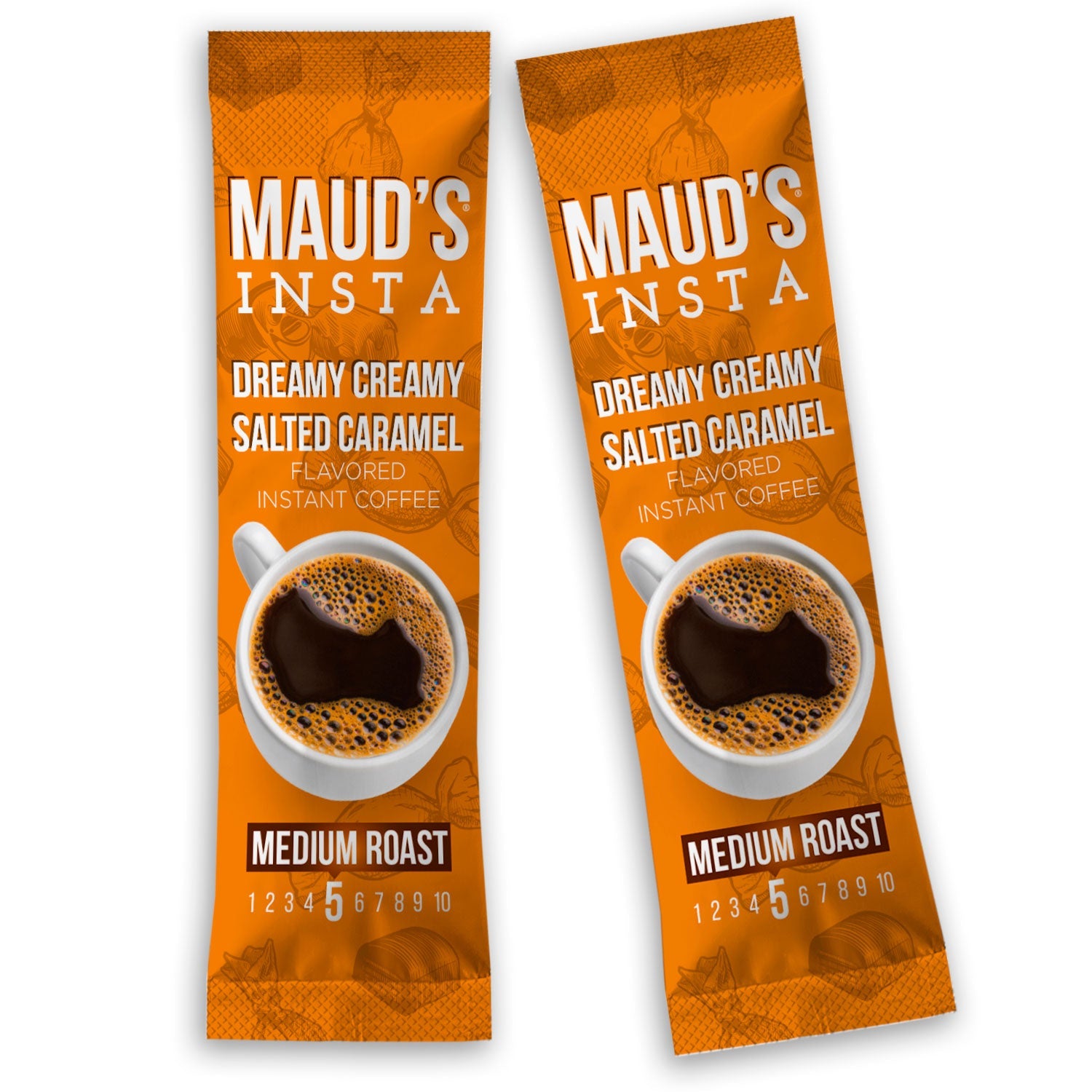 Maud's Instant Salted Caramel Flavored Coffee (Insta Dreamy Creamy Salted Caramel) - 30ct