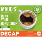 Maud's Decaf Donut Shop Light Roast Coffee Pods (Dunk Your Donut Shop)