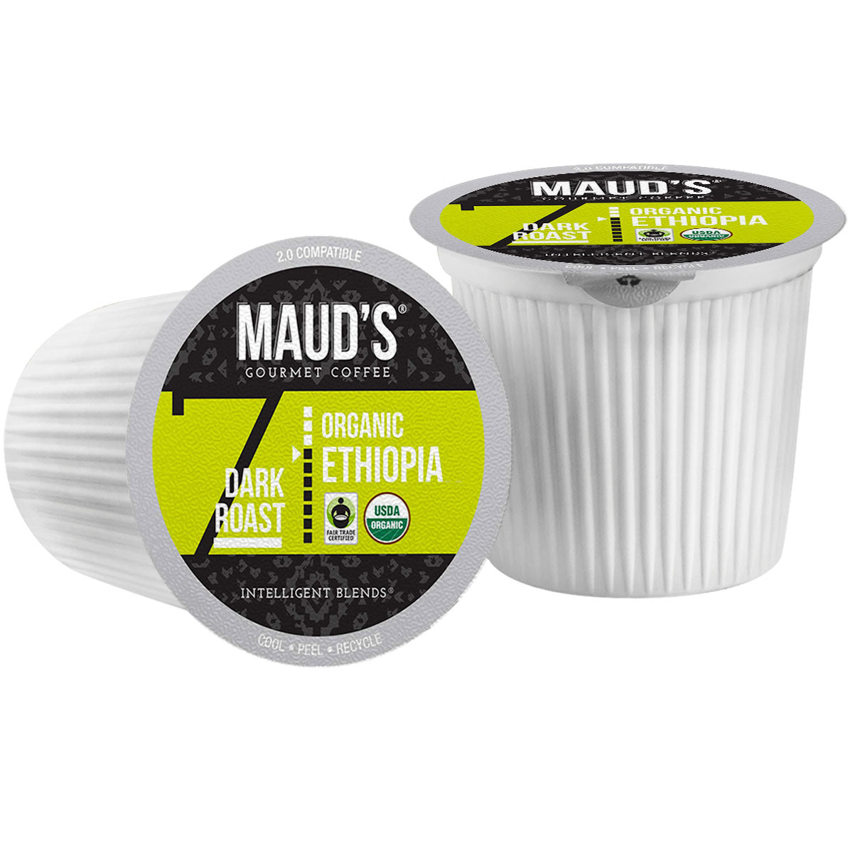 Maud's Organic Single-Origin Fair-Trade Ethiopia Dark Roast Coffee Pods