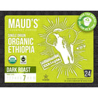 Maud's Organic Single-Origin Fair-Trade Ethiopia Dark Roast Coffee Pods