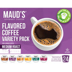 Maud's Flavored Coffee Pods Sampler Variety Pack (6 Flavors) - 24 Pods