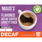 Maud's Decaf Flavored Coffee Pods Sampler Variety Pack (6 Flavors) - 24 Pods