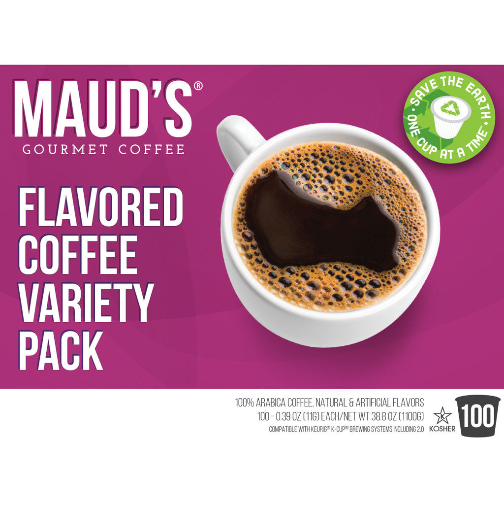 Maud's Flavored Coffee Pods Variety Pack (6 Blends) - 100 Pods