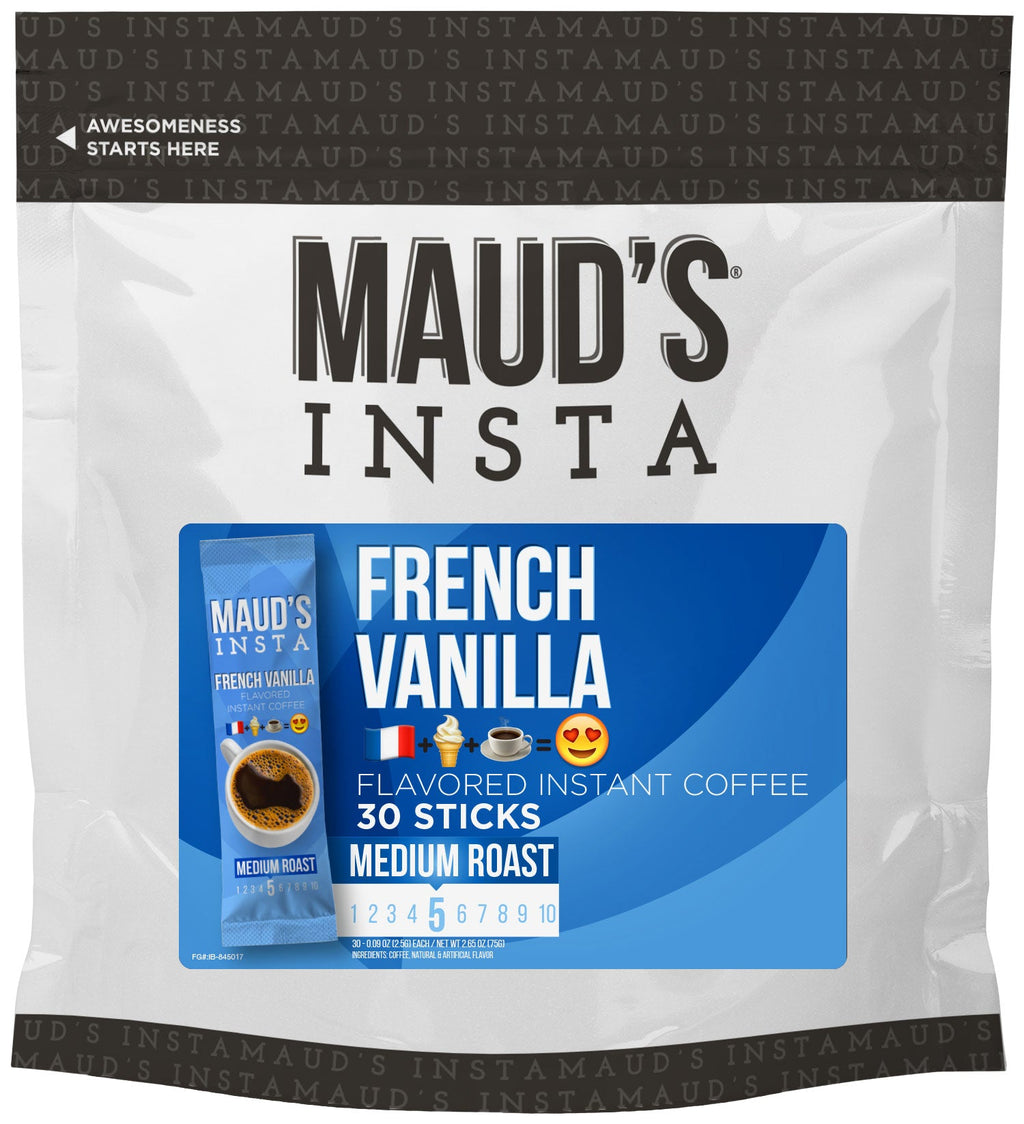 Maud's Instant French Vanilla Flavored Coffee (Insta French Vanilla) - 30ct
