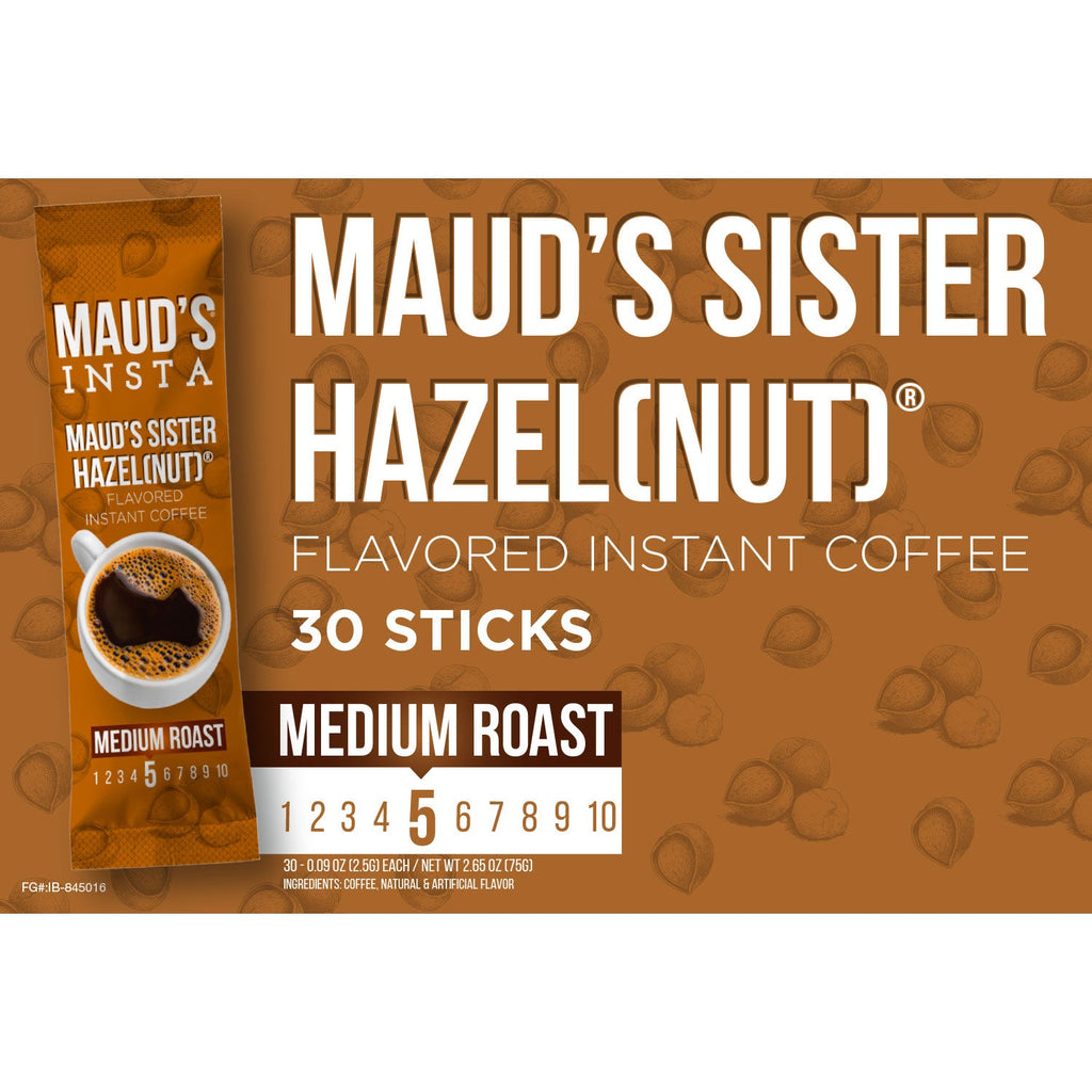 Maud's Instant Sweet Hazelnut Flavored Coffee (Insta Sister Hazelnut) - 30ct