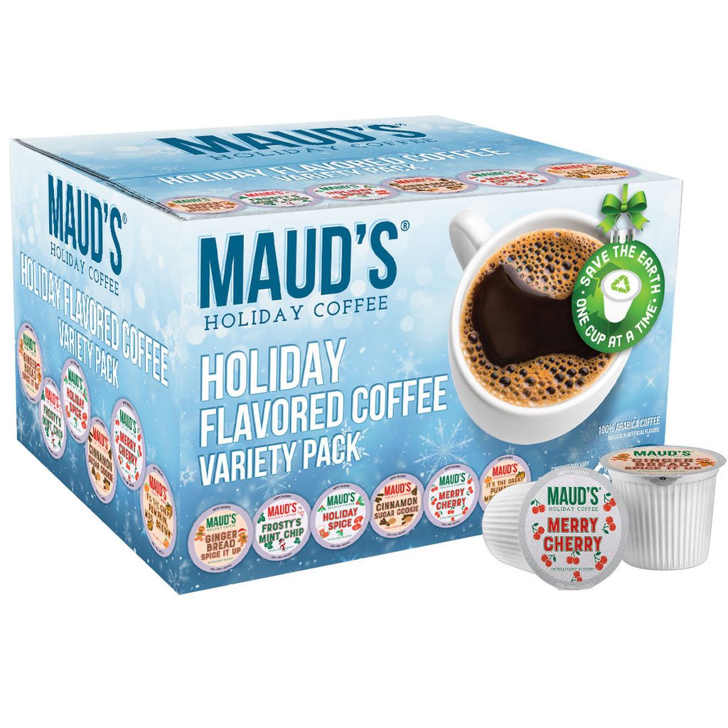 Maud's Winter Flavored Coffee Pods Holiday Variety Pack (6 Blends) - 42 Pods