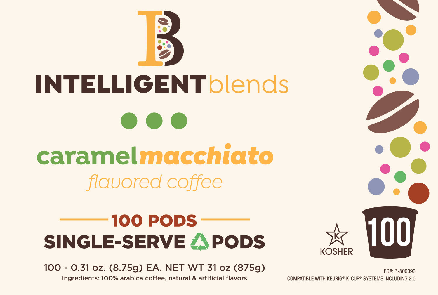 Intelligent Blends Caramel Macchiato Medium Roast Coffee Pods