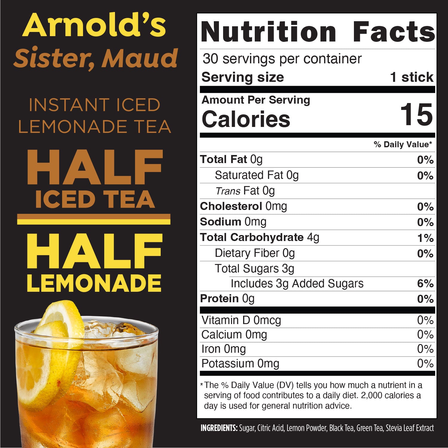 Maud's Instant Lemonade Iced Tea (Arnold's Sister, Maud) - 30ct