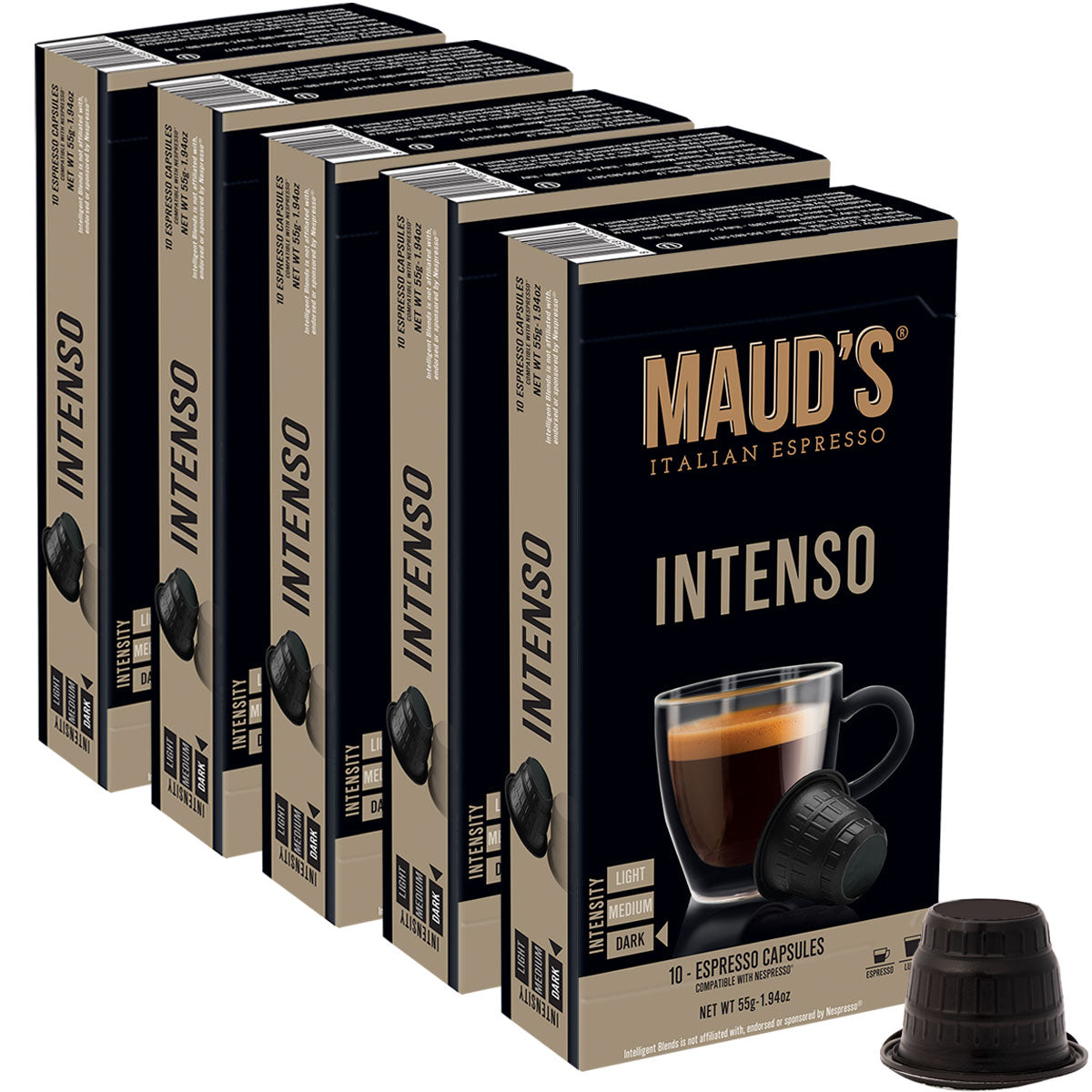 Maud's Intenso Italian Espresso Capsules