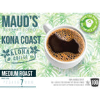 Maud's Kona Blend Medium Roast Dark Coffee Pods (Kona Coast)