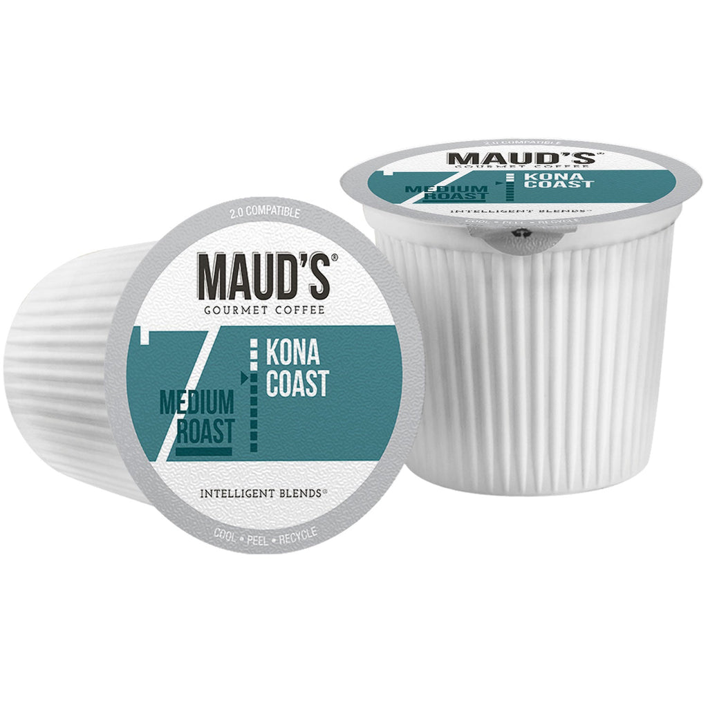 Maud's Kona Blend Medium Roast Dark Coffee Pods (Kona Coast)