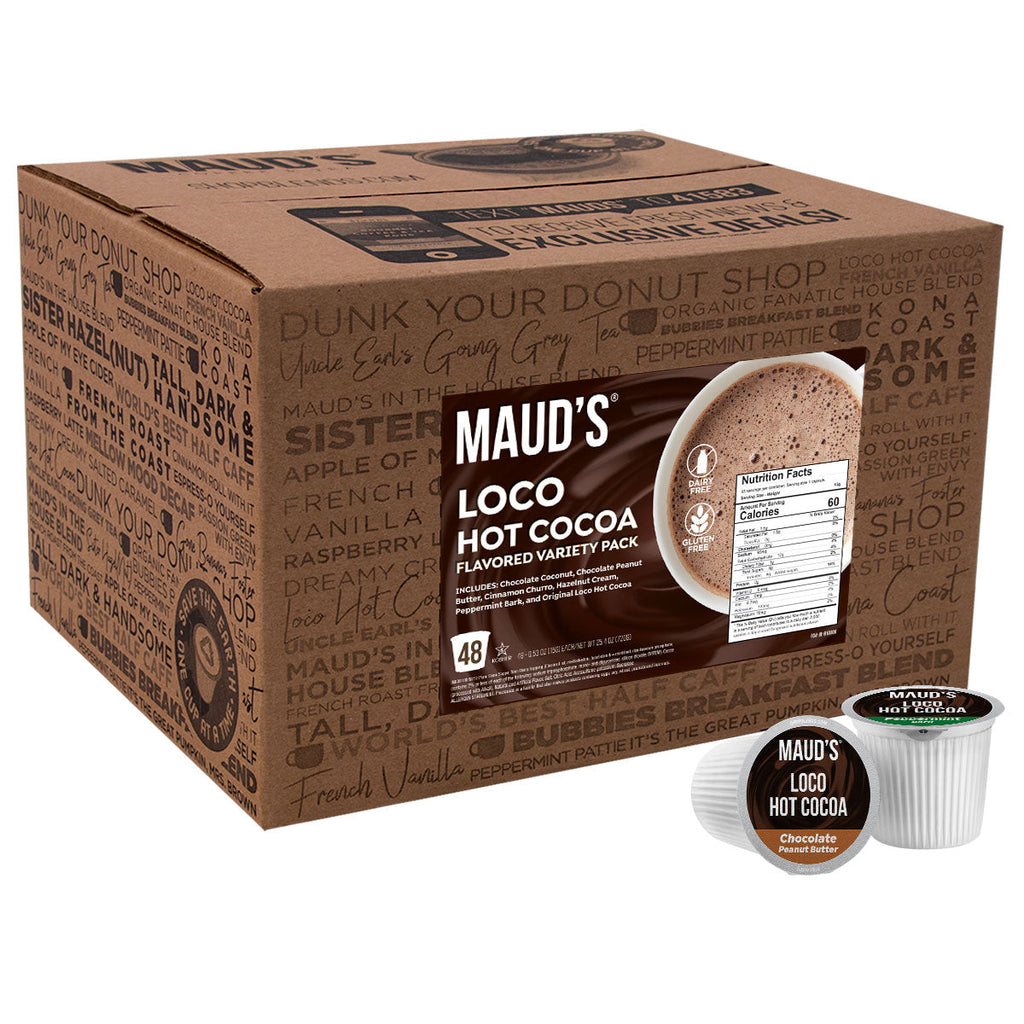 Maud's Flavored Hot Chocolate Variety Pack (6 Flavors) - 48 Pods