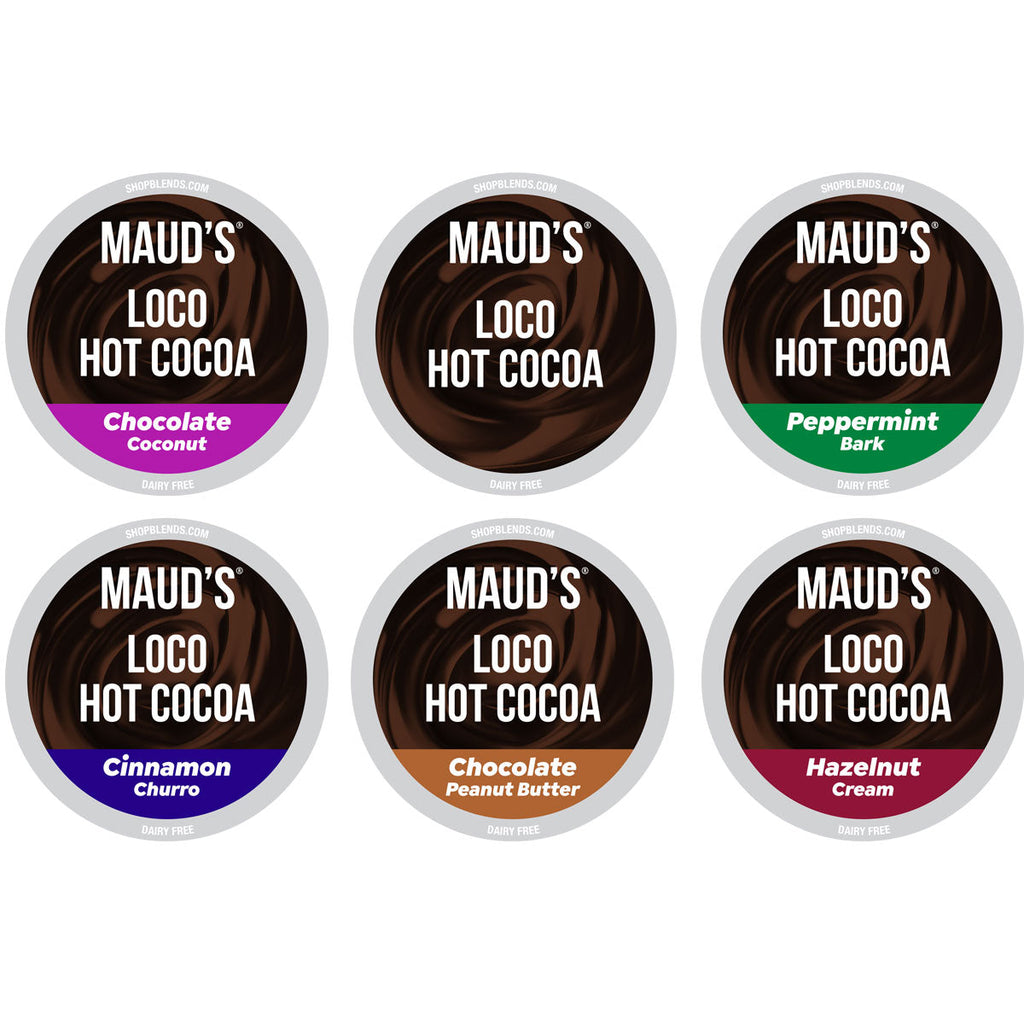 Maud's Flavored Hot Chocolate Variety Pack (6 Flavors) - 48 Pods
