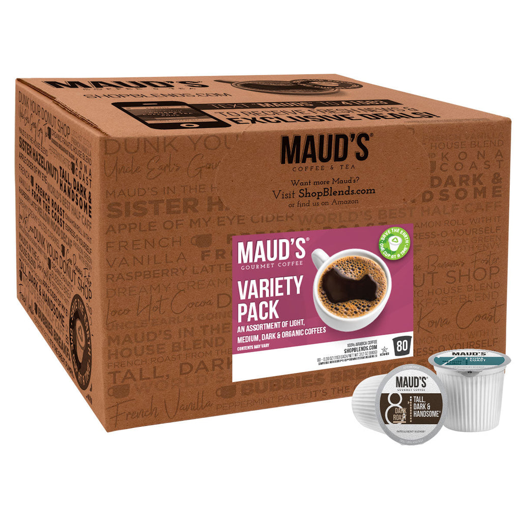 Maud's Original 9 Blend Coffee Pod Variety Pack (9 Original Blends) - 80 Pods