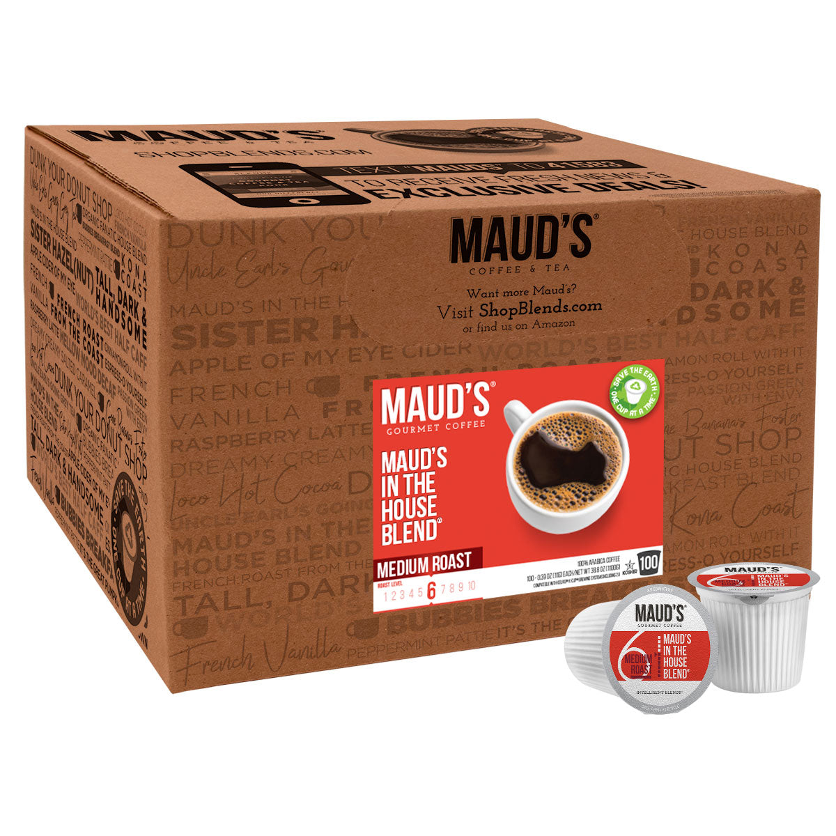 Maud's Medium Dark Roast Coffee Pods (In The House Blend)