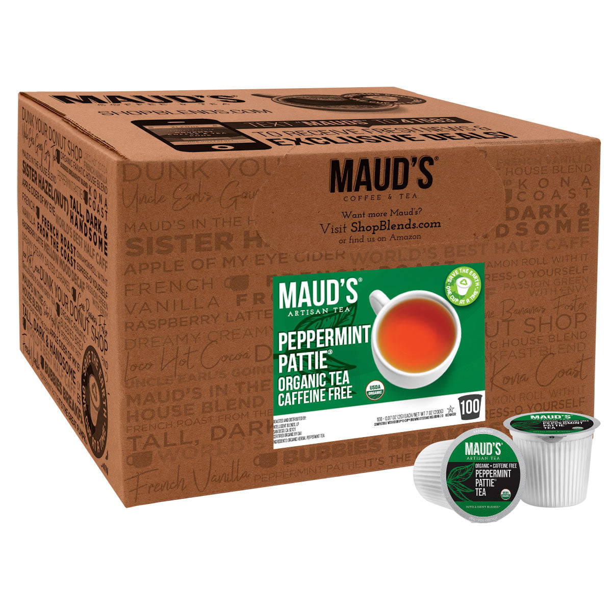 Maud's Organic Peppermint Tea Pods (Peppermint Pattie)