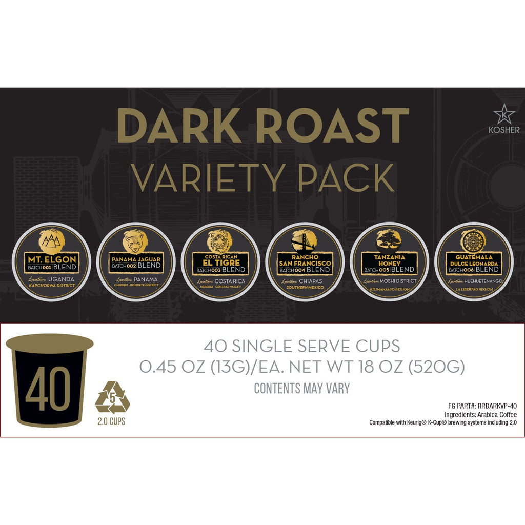 Roastmaster Reserve Dark Roast Variety Pack (6 Blends) - 40 Pods