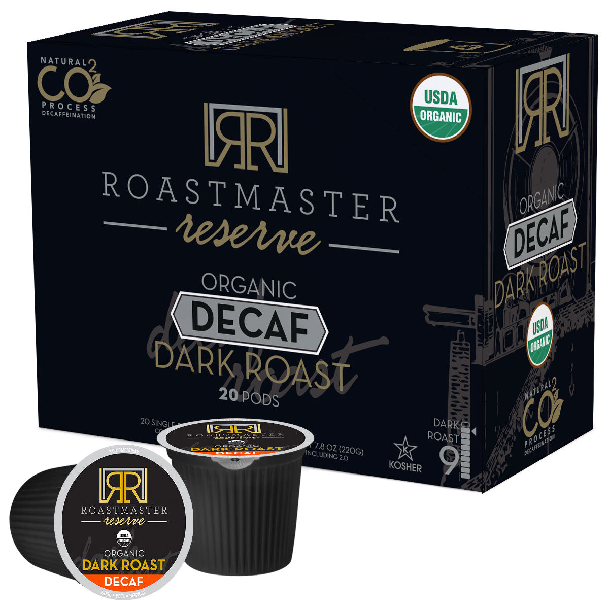 Roastmaster Reserve Decaf Organic Dark Roast Coffee Pods