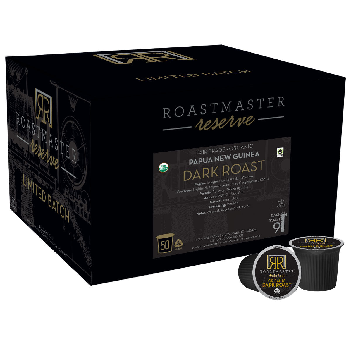Roastmaster Reserve Organic Papua New Guinea Dark Roast Coffee Pods