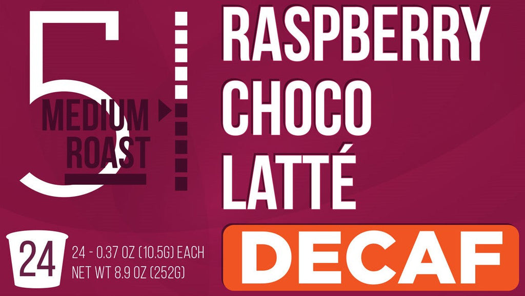 Maud's Decaf Raspberry Flavored Coffee Pods (Raspberry Choco Latte)