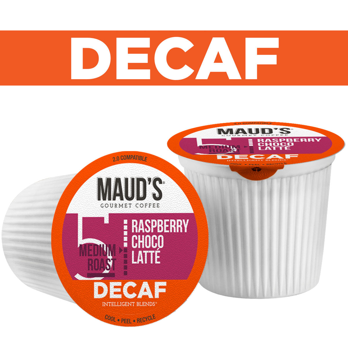 Maud's Decaf Raspberry Flavored Coffee Pods (Raspberry Choco Latte)