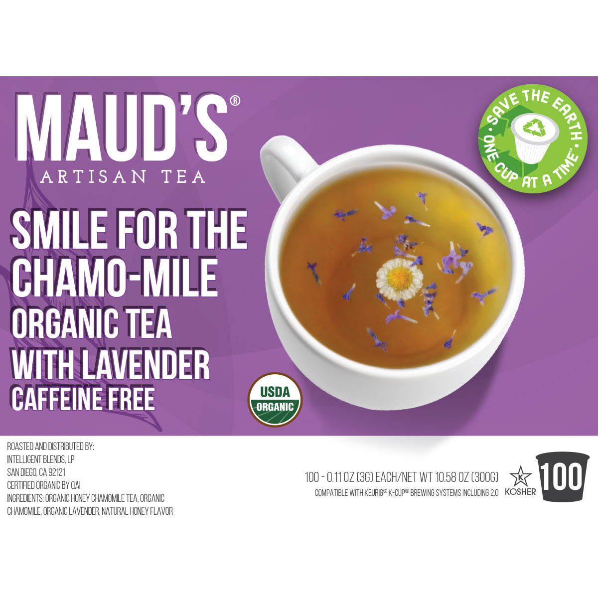 Maud's Organic Chamomile Lavender Tea Pods (Smile for the Chamo-mile)