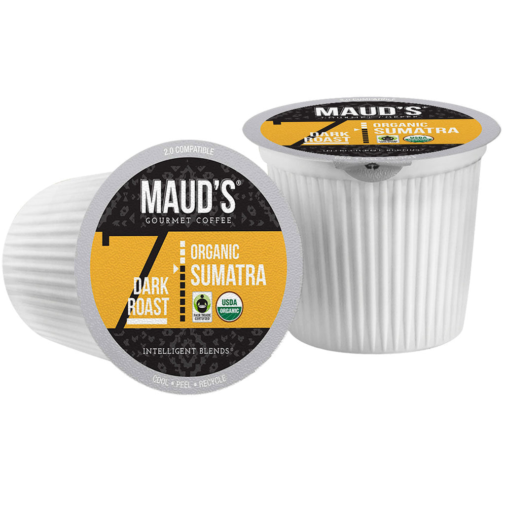 Maud's Organic Single-Origin Fair-Trade Sumatra Dark Roast Coffee Pods