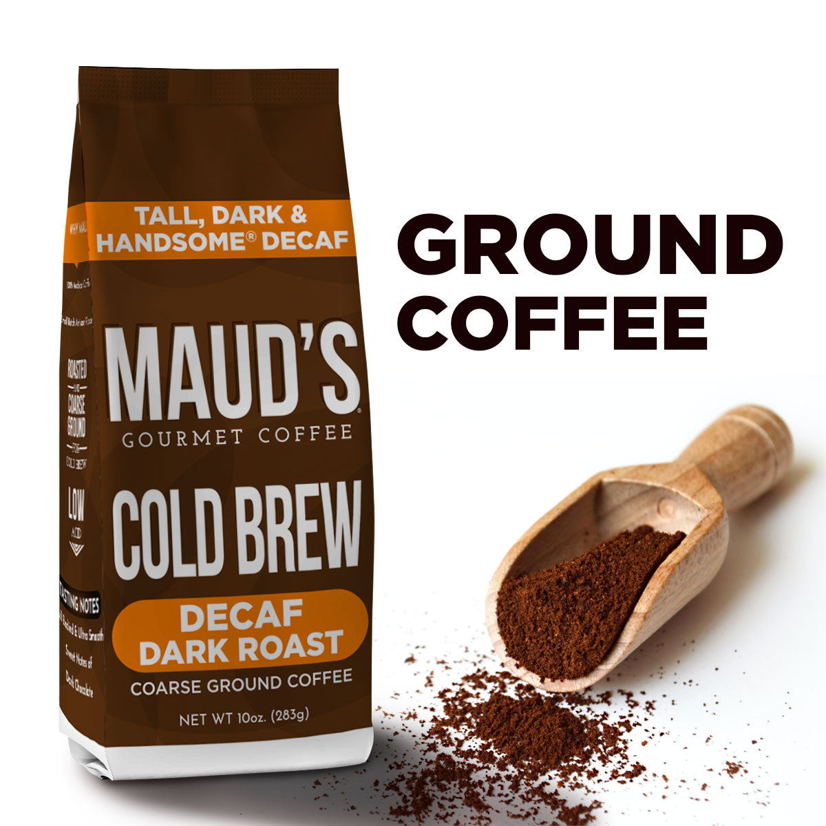 Maud's Decaf Dark Roast Cold Brew Ground Coffee (Tall Dark & Handsome Decaf Cold Brew)
