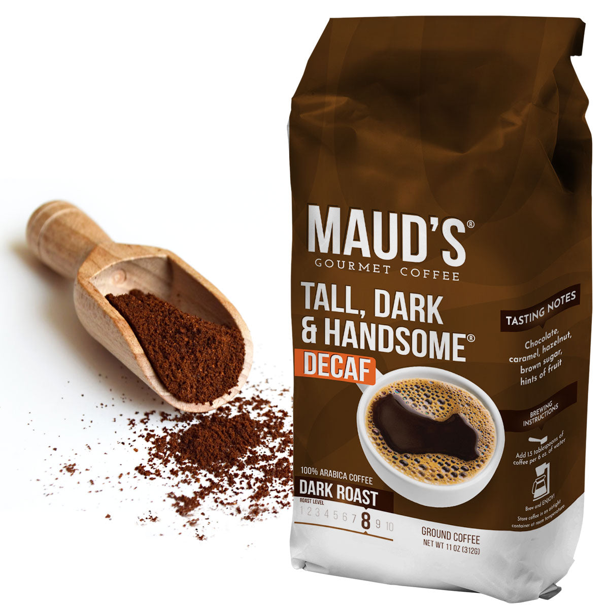 Maud's Decaf Dark Roast Ground Coffee (Tall Dark & Handsome)