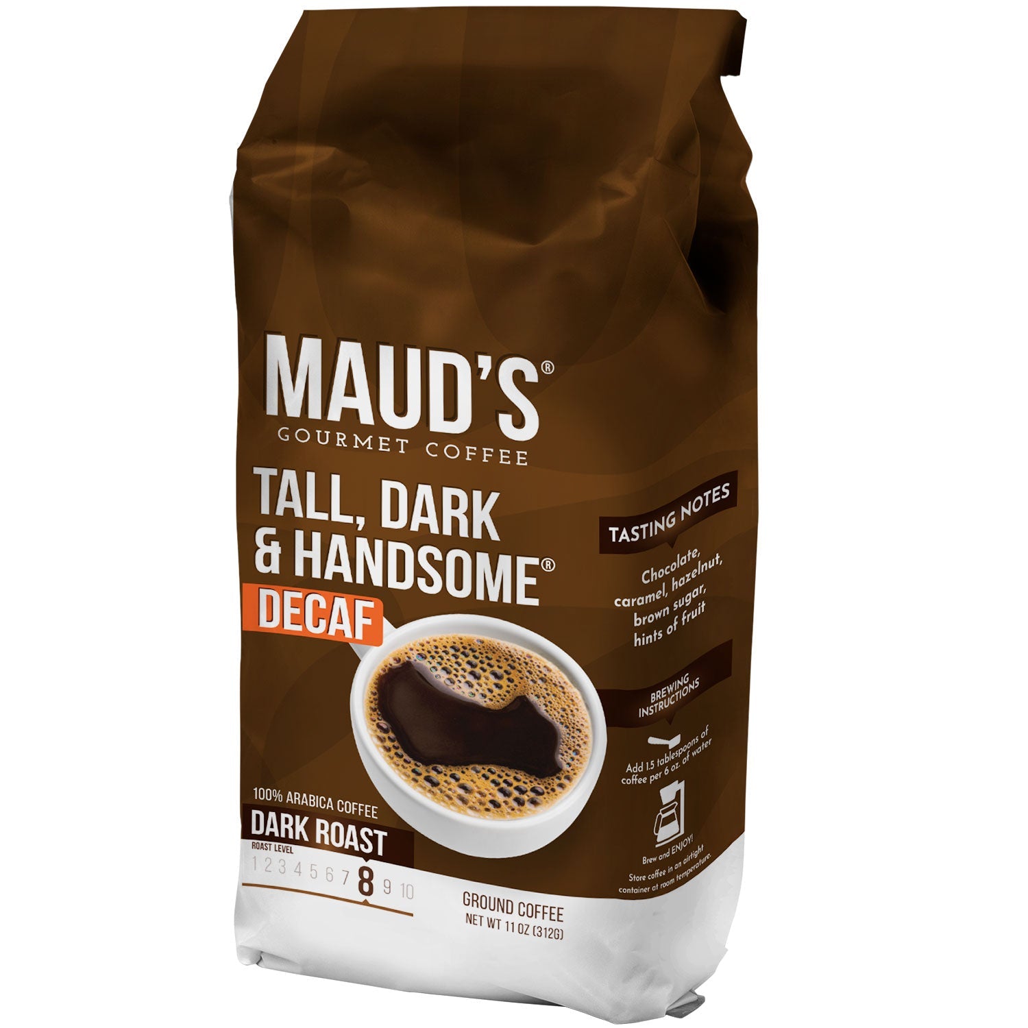 Maud's Decaf Dark Roast Ground Coffee (Tall Dark & Handsome)
