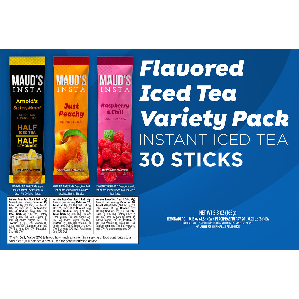 Maud's Instant Iced Tea Variety Pack - 30ct