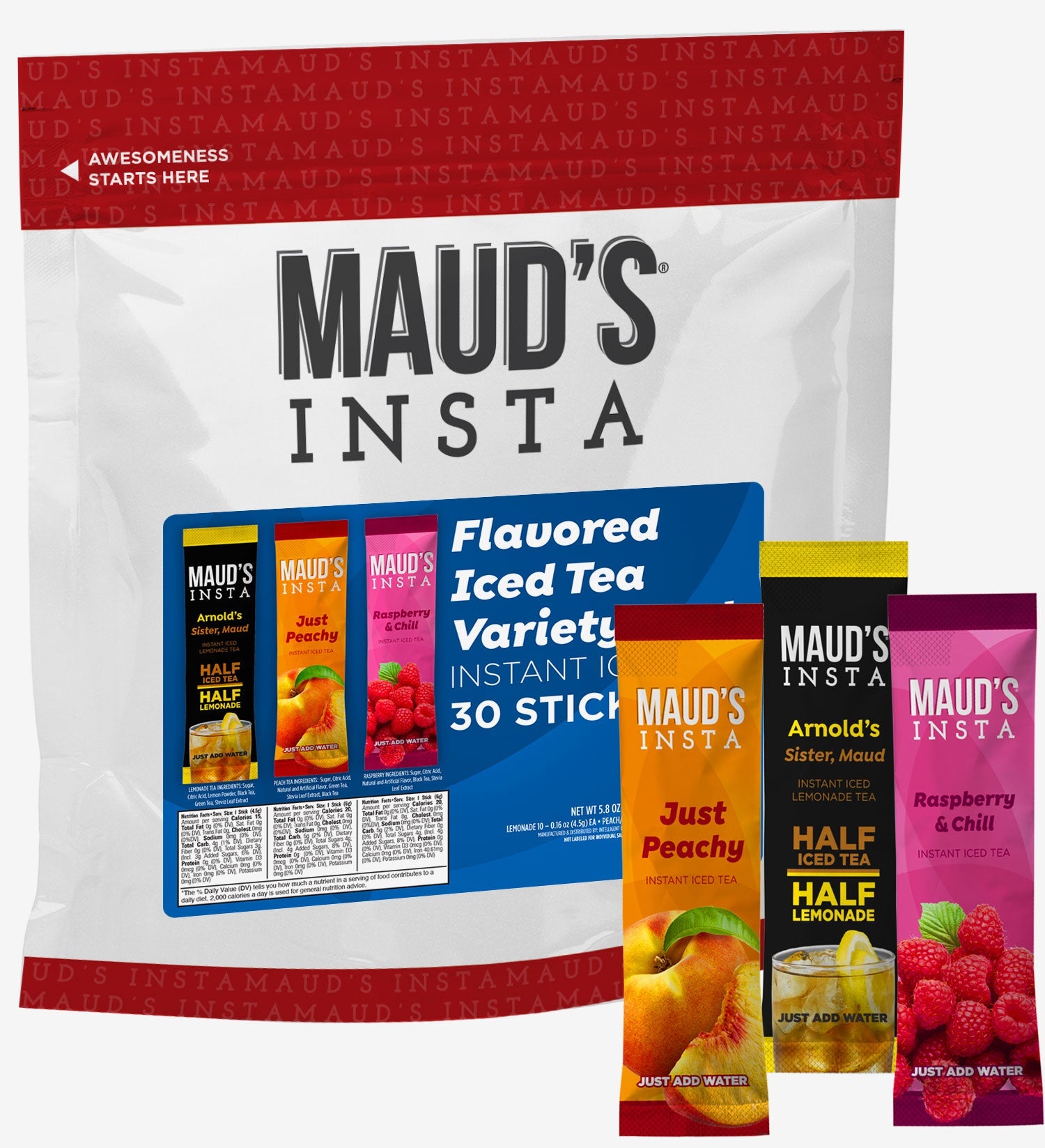Maud's Instant Iced Tea Variety Pack - 30ct