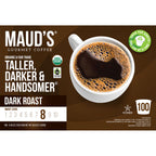 Maud's Organic Dark Roast Coffee Pods (Taller, Darker, Handsomer)