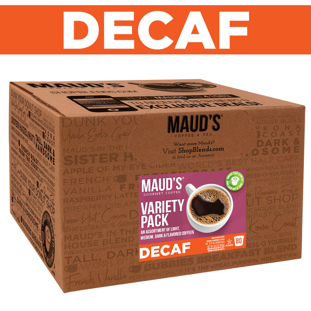 Maud's Decaf Coffee Pods Variety Pack (9 Blends) - 80 Pods