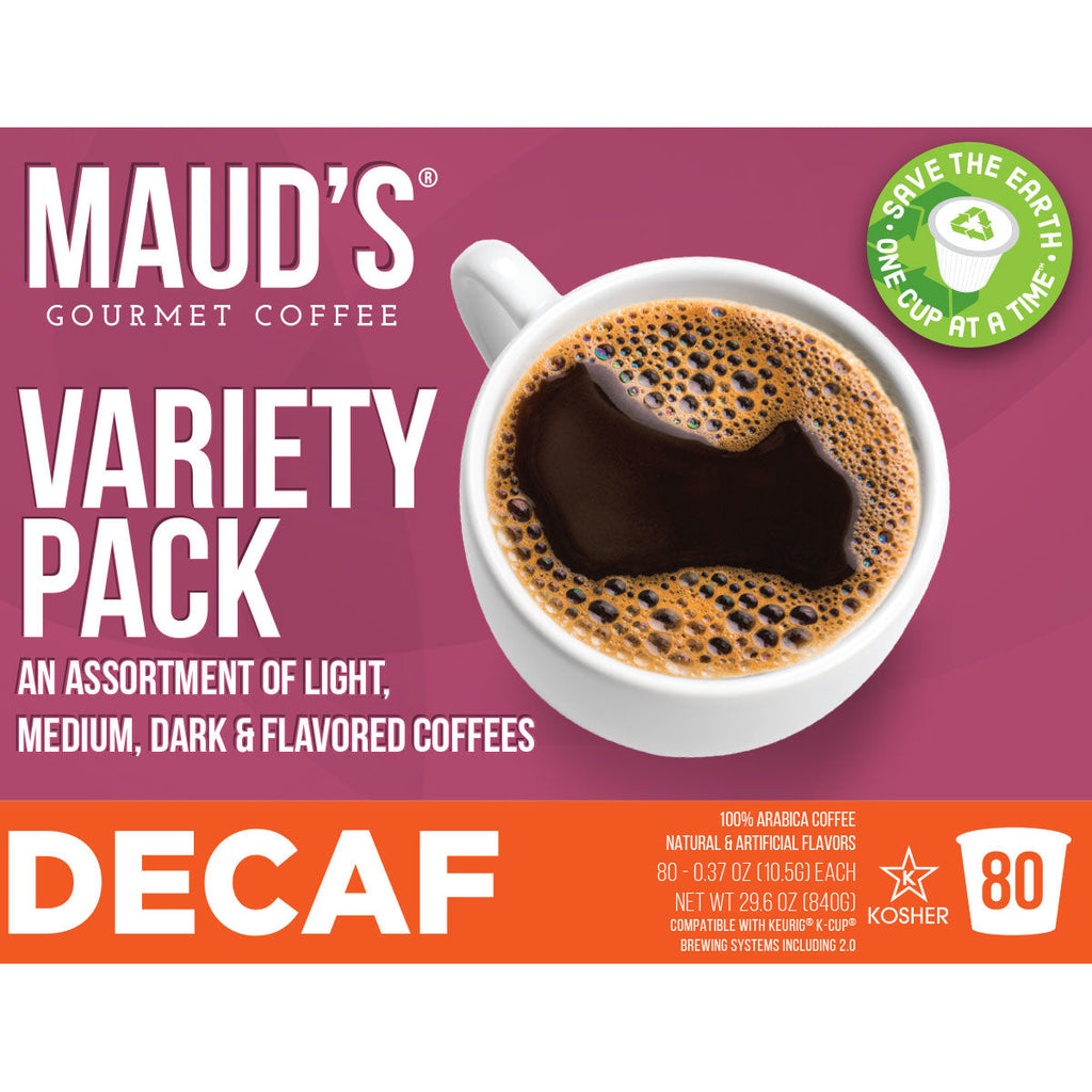 Maud's Decaf Coffee Pods Variety Pack (9 Blends) - 80 Pods
