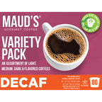 Maud's Decaf Coffee Pods Variety Pack (9 Blends) - 80 Pods