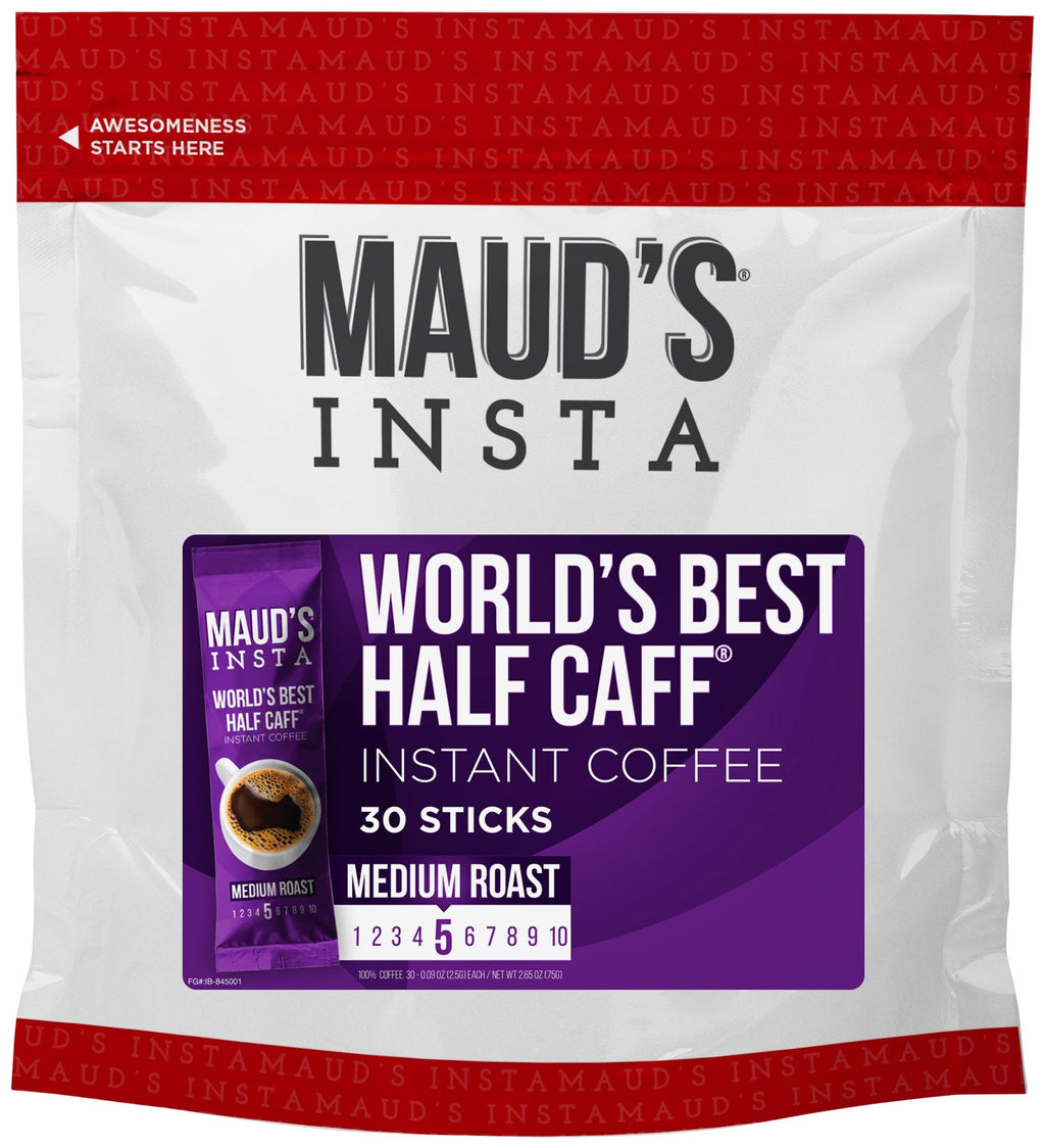Maud's Instant Half Caff Coffee (Insta World's Best Half Caff) - 30ct